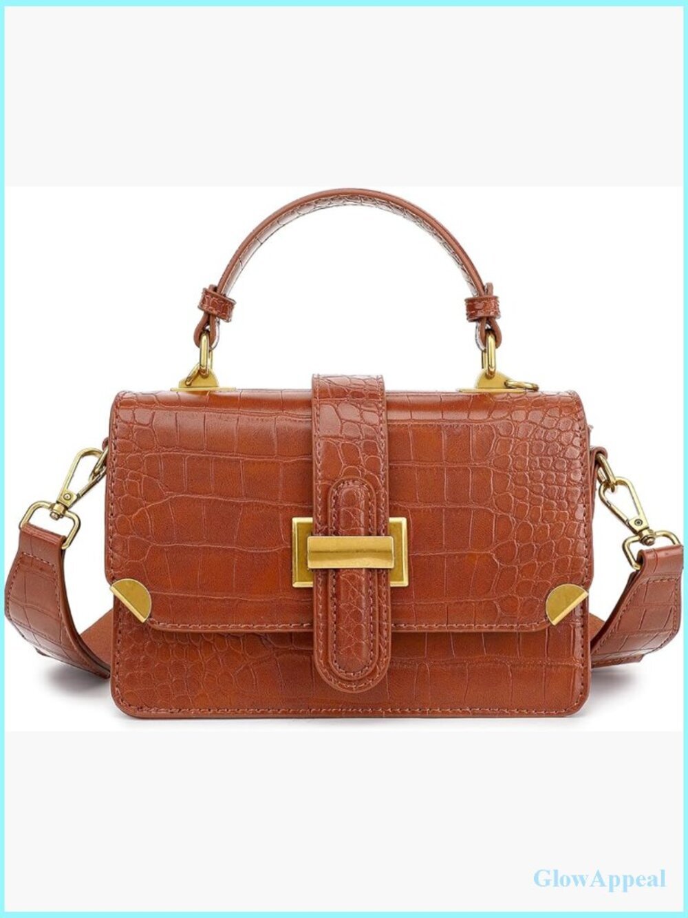 Classy Leather Crossbody Purse with Adjustable Strap - Top Handle Satchel